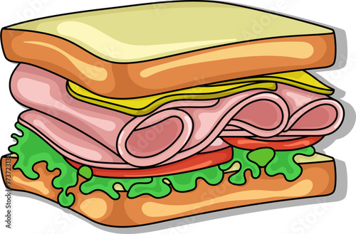 Sandwich design illustration for t-shirt, sticker.
