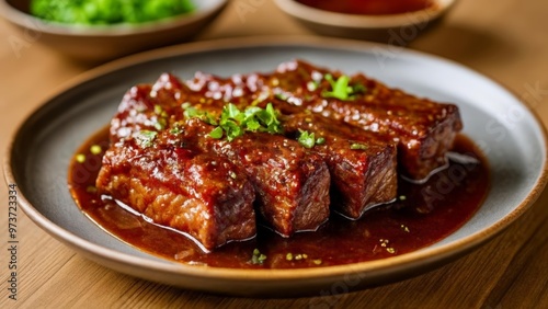  Deliciously glazed meat ready to savor