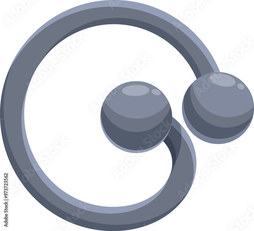 Circular barbell piercing holding two balls, typically used for piercings on the ear, nose, or body