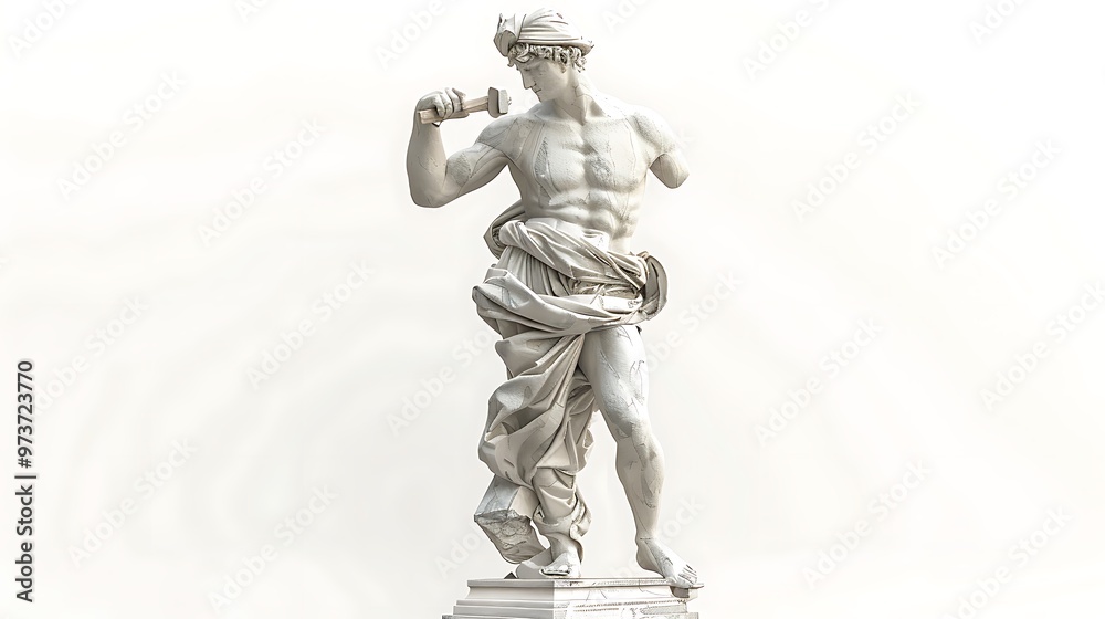 Classical Statue of a Man Holding a Hammer Classical Statue of a Man Holding a Hammer