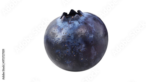 A single dried blueberry with a transparent background.