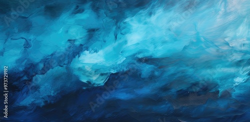 An abstract representation of ocean waves in shades of blue, creating a serene and calming atmosphere.