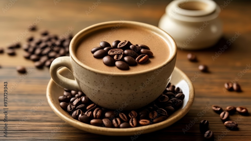 Coffee lovers delight A frothy treat with a sprinkle of fresh beans Coffee lovers delight A frothy treat with a sprinkle of fresh beans