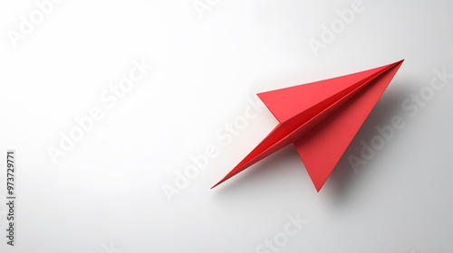 Wallpaper Mural Red Paper Airplane on White Background Torontodigital.ca