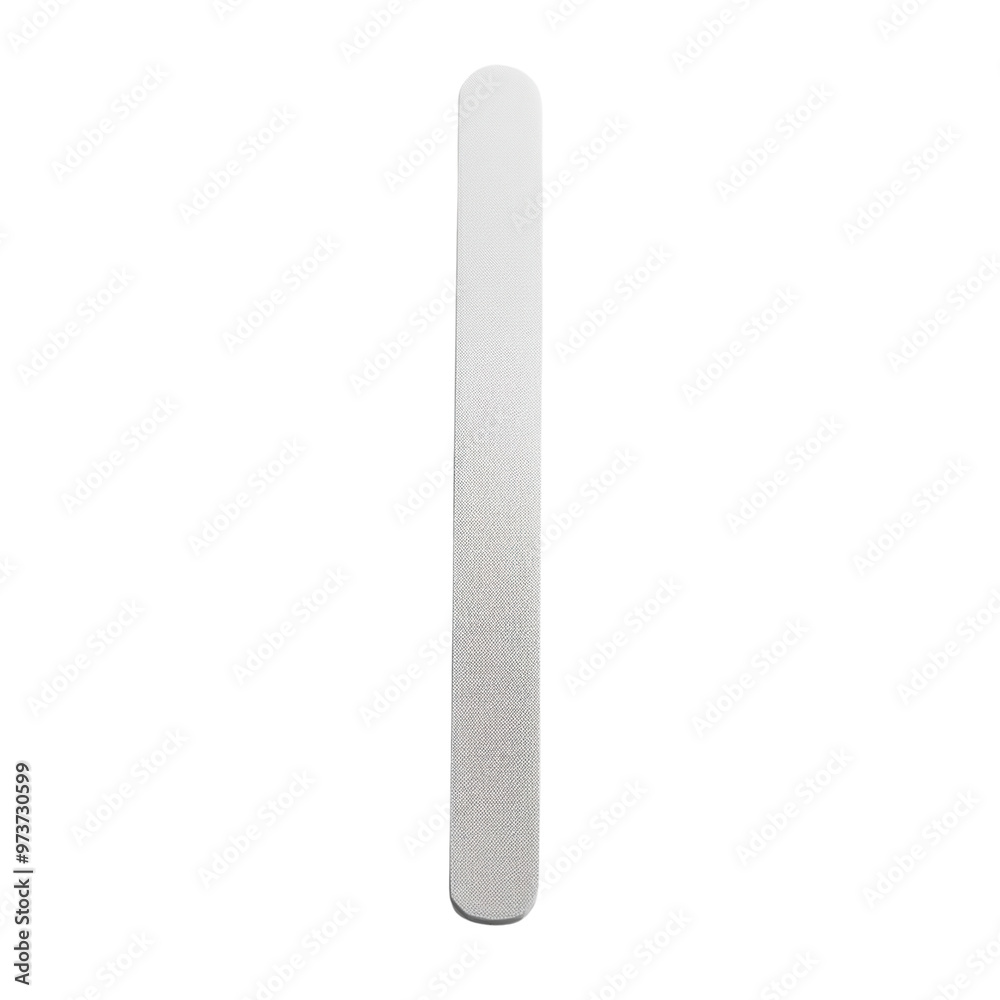 A sleek and minimalistic metal nail file on a plain background isolated on a white background, transparent background. A sleek and minimalistic metal nail file on a plain background isolated on a white background, transparent background.