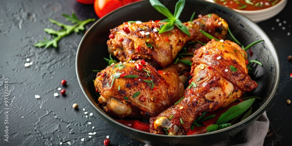 Bowl of Flavorful Spicy Chicken Thighs Bowl of Flavorful Spicy Chicken Thighs