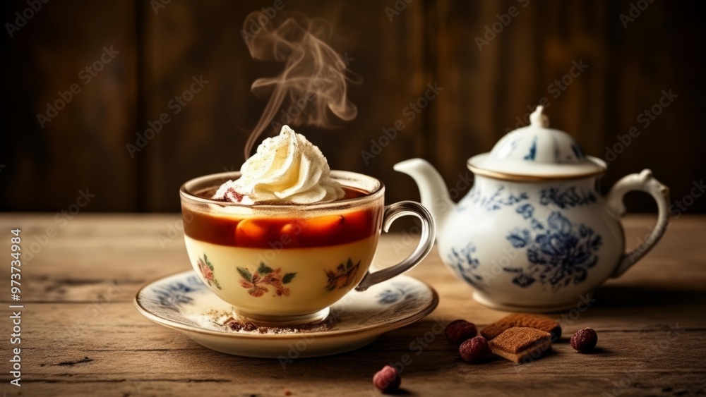 Delightful afternoon tea setting ready for a cozy chat Delightful afternoon tea setting ready for a cozy chat