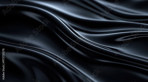Wallpaper Mural Luxurious Black Silk Fabric with Smooth Waves and Elegant Texture Torontodigital.ca