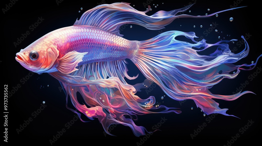 Colorful Betta fish in water Colorful Betta fish in water
