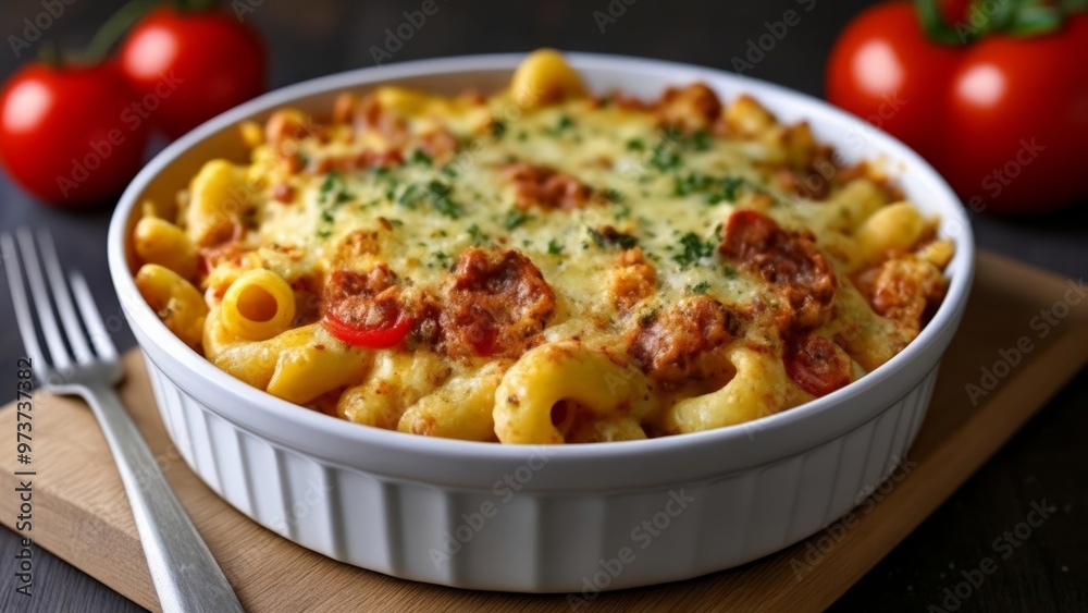  Delicious baked macaroni and cheese ready to be savored