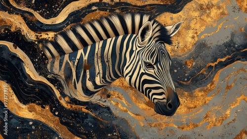 Textured pattern zebra, intricate details, artistic design. photo