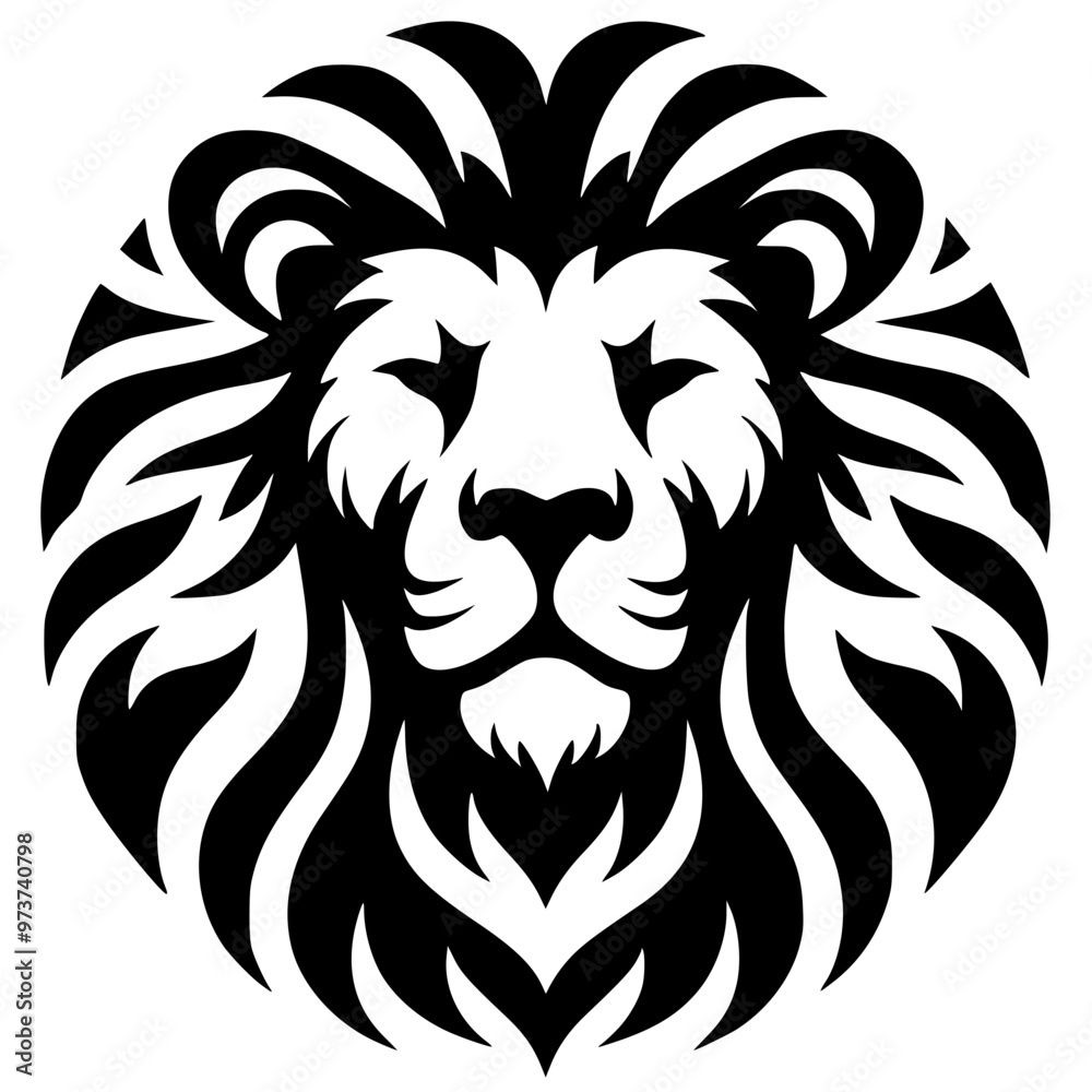 Fototapeta premium Lion face silhouette