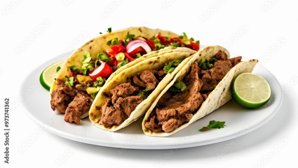 Deliciously seasoned beef tacos with fresh toppings Deliciously seasoned beef tacos with fresh toppings