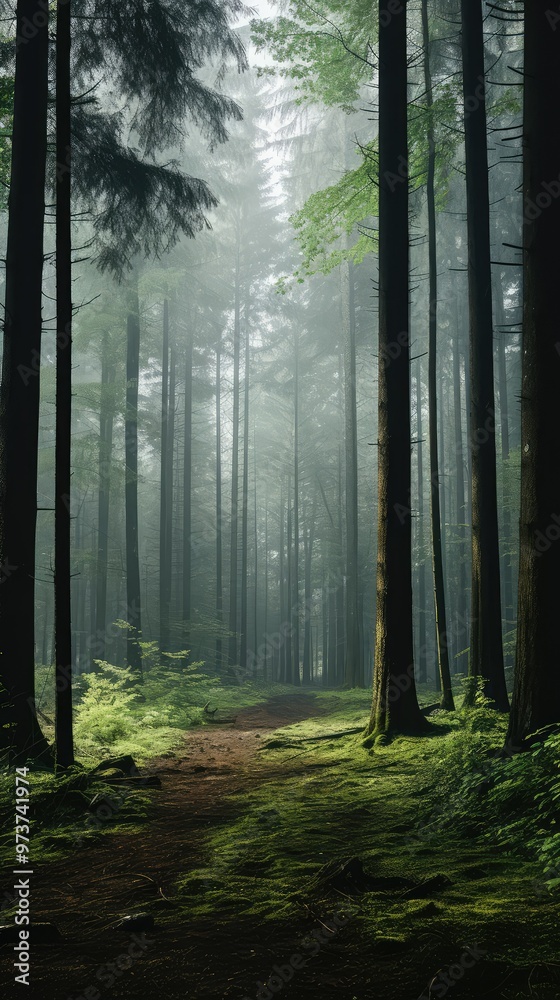 Fototapeta premium Misty forest path