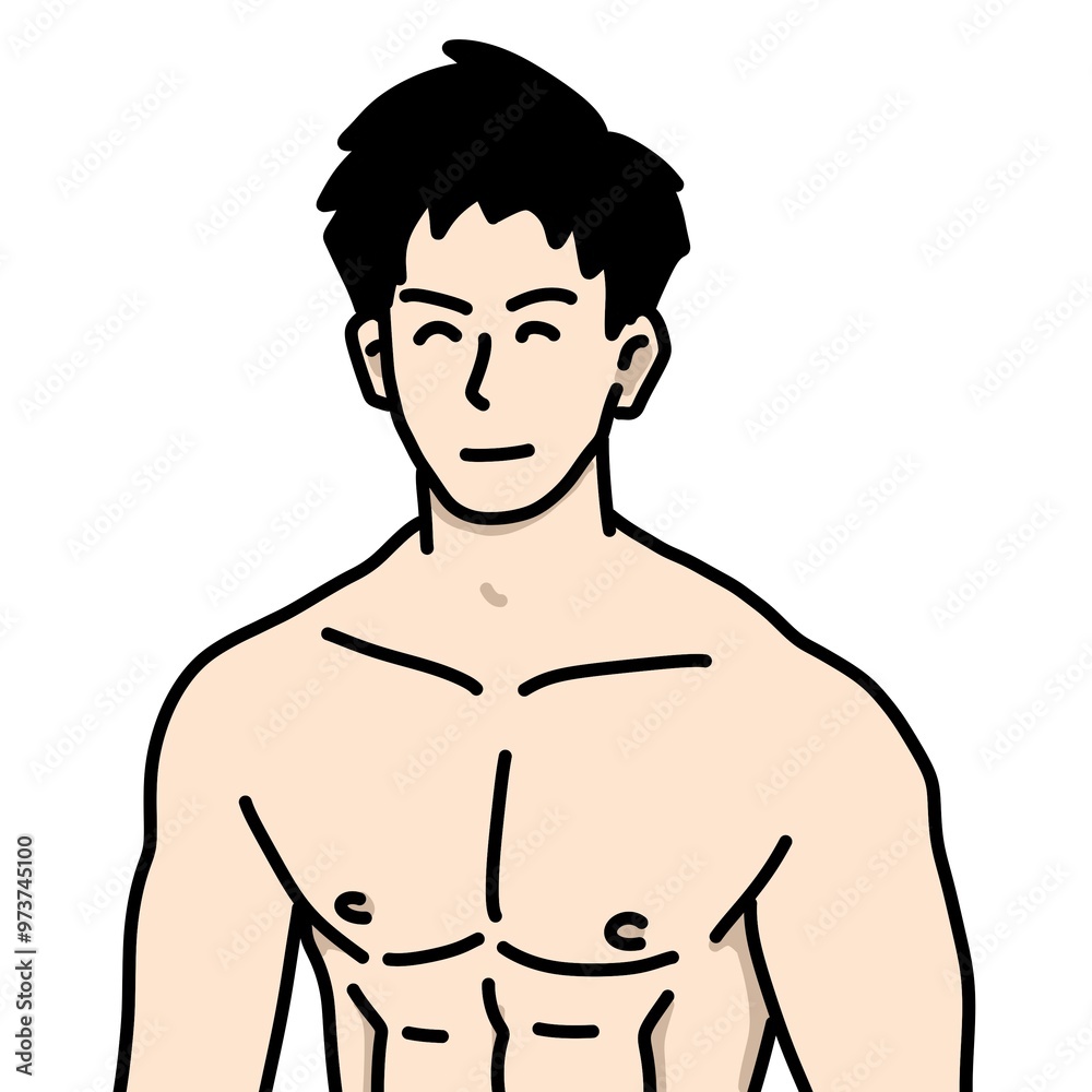 Fototapeta premium cartoon man in white background