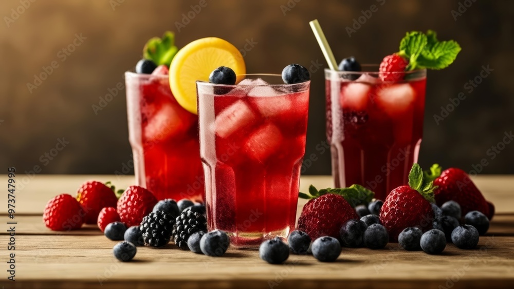 Refreshing summer cocktails with berries and citrus Refreshing summer cocktails with berries and citrus