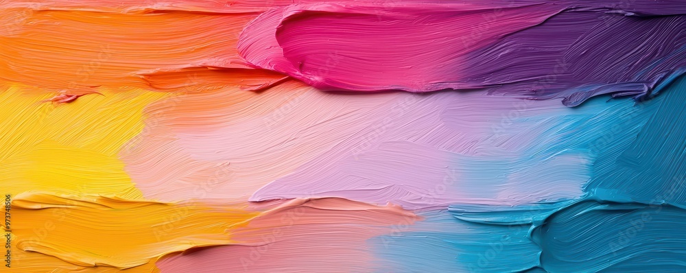 Fototapeta premium Artistic process diagram with flowing brushstrokes and color palettes, illustrating the structured methodology of creative expression