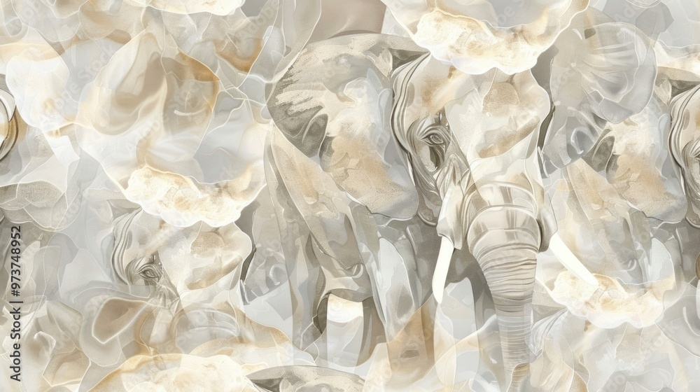 Unique elephant-inspired texture pattern in gray, beige, and white tones for design applications. Unique elephant-inspired texture pattern in gray, beige, and white tones for design applications.