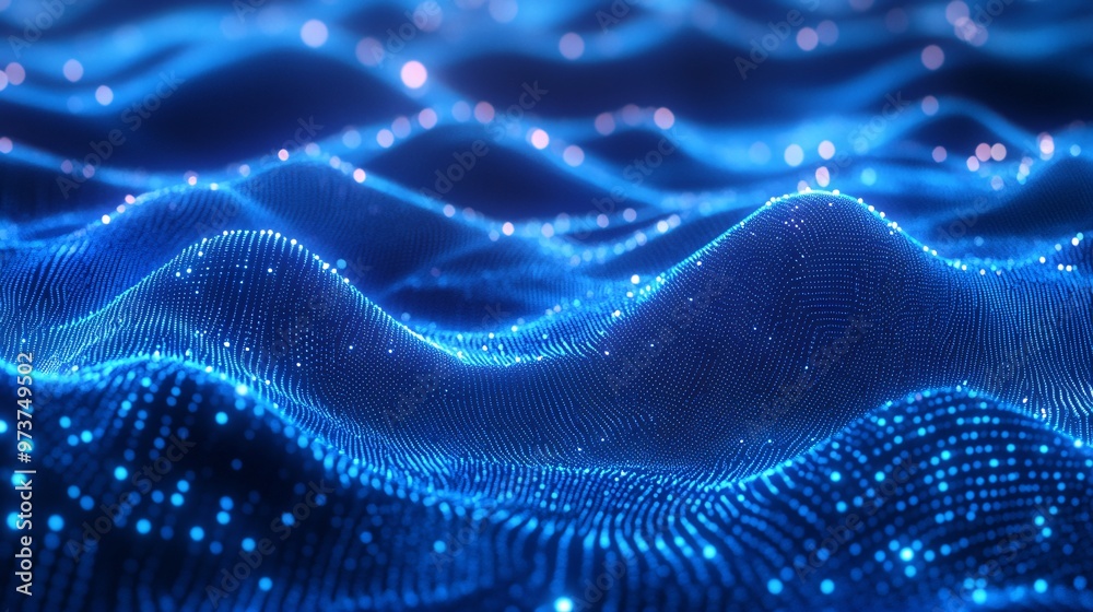 10. Holographic blue data waves create an abstract technological design, with wavy lines intertwining and flowing smoothly 10. Holographic blue data waves create an abstract technological design, with wavy lines intertwining and flowing smoothly