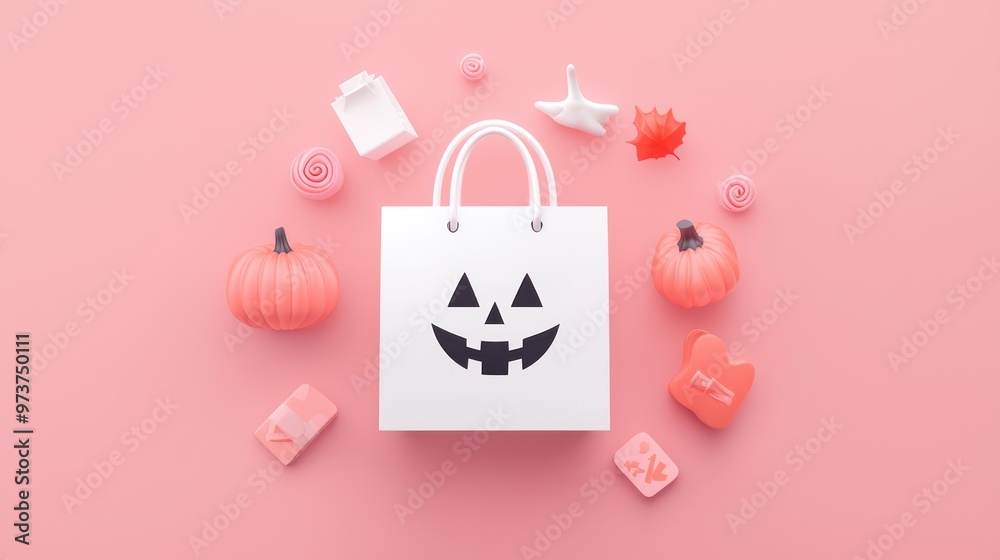 Online Shopping for Trick-or-Treat Bags - Flat Design Interface with Spooky Halloween Themes. Online Shopping for Trick-or-Treat Bags - Flat Design Interface with Spooky Halloween Themes.