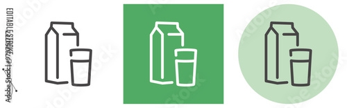 乳、食物アレルギー 特定原材料｜ライン・アイコン　[線の編集可能]