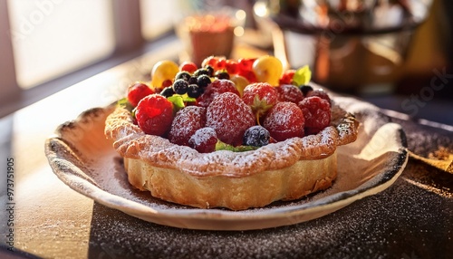 A vibrant tartelette topped with juicy berries—raspberries, blueberries, and strawberries. Fresh, colorful, and bursting with flavor, this elegant dessert is perfect for parties or special gatherings.