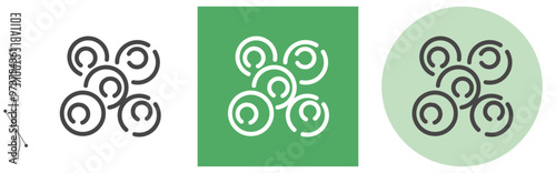 いくら、食物アレルギー 特定原材料｜ライン・アイコン　[線の編集可能]