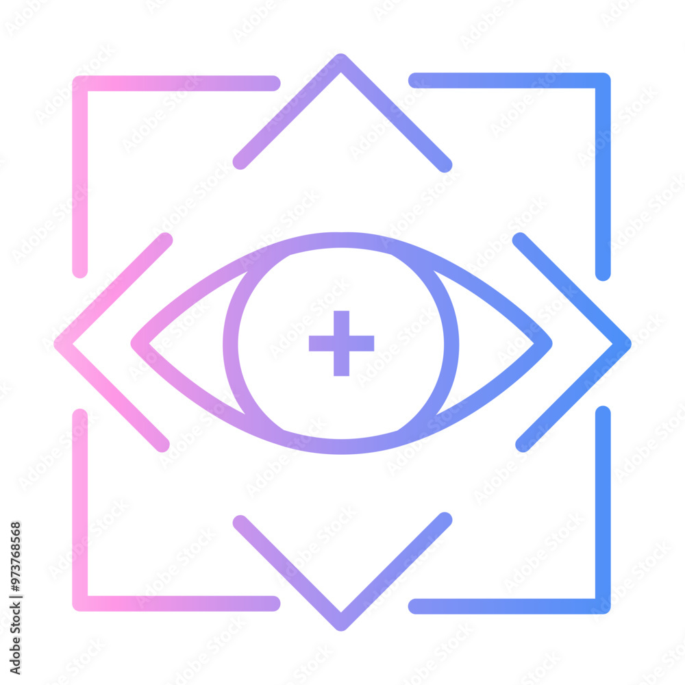 eye tracking Line Gradient Icon