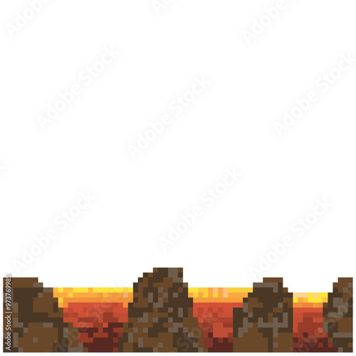 lava hot background pixel art