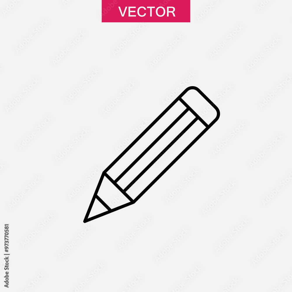 Pencil line icon.vector flat black trendy style illustration for web and app..eps Pencil line icon.vector flat black trendy style illustration for web and app..eps