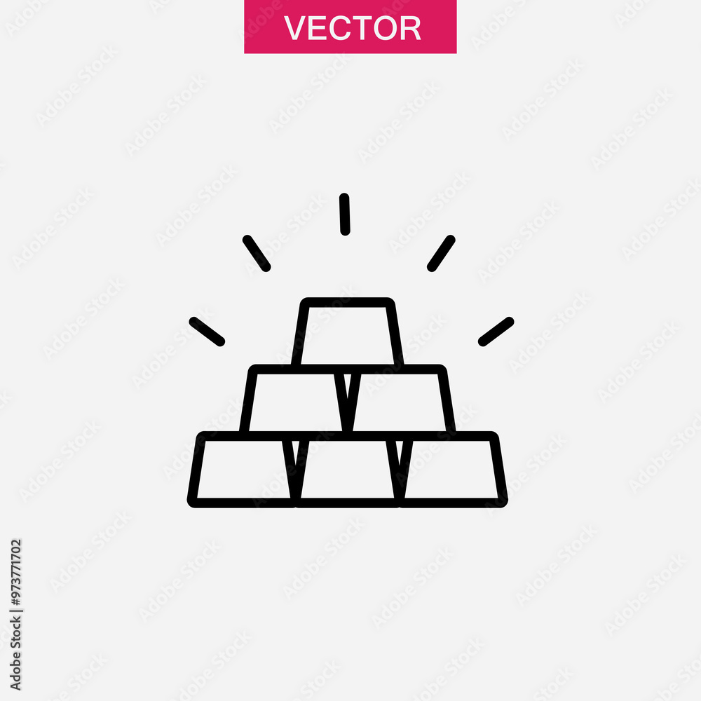 bars of gold icon, vector flat black linear illustration for web and app..eps bars of gold icon, vector flat black linear illustration for web and app..eps