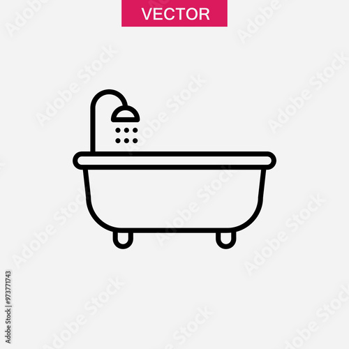 Bath premium line icon. simple flat black trendy style illustration for web and app..eps