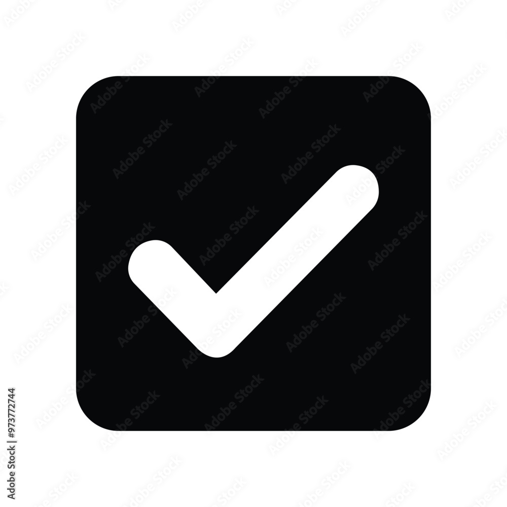 White Check mark with black background White Check mark with black background