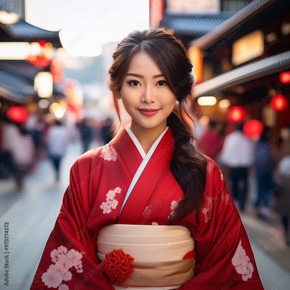 A beautiful young Japanese woman with glowing, dewy skin and silky, tousled black hair exudes natural elegance. Her almond eyes sparkle with kindness, and her warm smile radiates grace and serenity. A beautiful young Japanese woman with glowing, dewy skin and silky, tousled black hair exudes natural elegance. Her almond eyes sparkle with kindness, and her warm smile radiates grace and serenity.