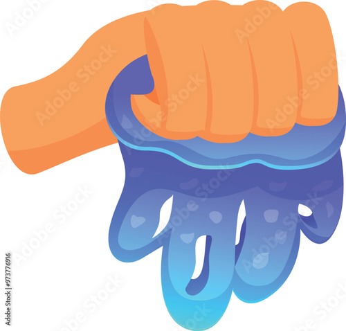 Hand squeezing a blue slime toy, a popular stress relieving activity