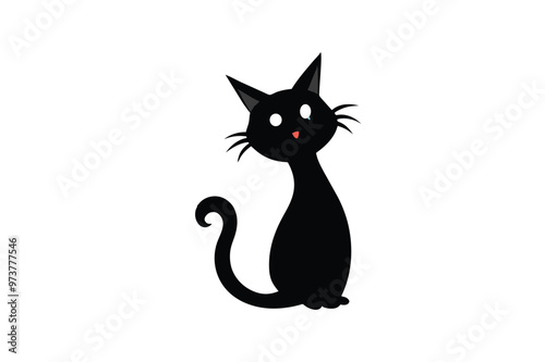 Cute cat  vector art illustration photo