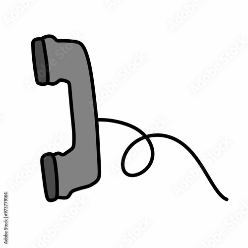 telephone with handset icon illustration design