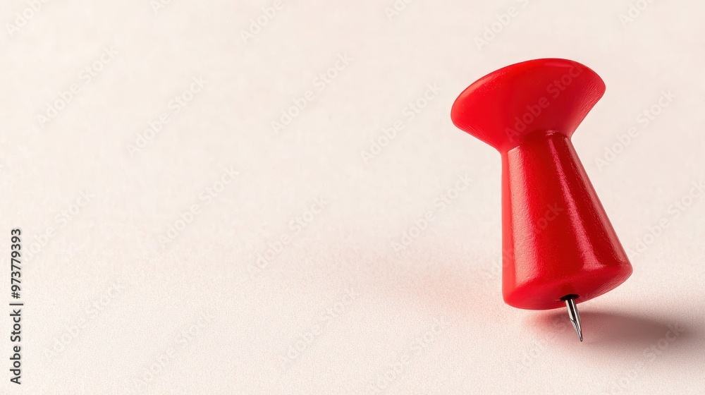 Red Push Pin on White Background Red Push Pin on White Background
