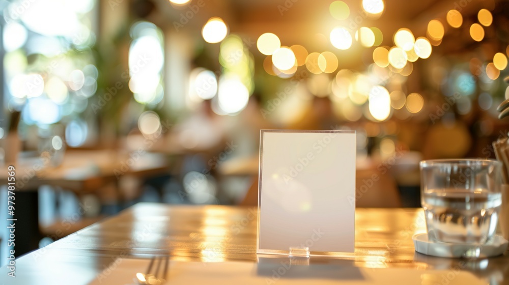 Menu Frame Tent Card Stand Mockup: Featuring a Blurred Background Design – Essential Key Visual Layout for Presentation Menu Frame Tent Card Stand Mockup: Featuring a Blurred Background Design – Essential Key Visual Layout for Presentation