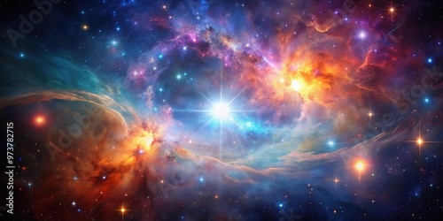 A cosmic wonder of star field and nebula outer space background with glowing and colorful effects