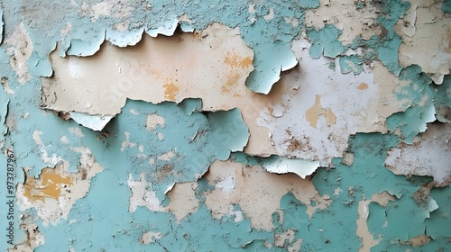 Water-damaged walls with peeling paint and mold growth