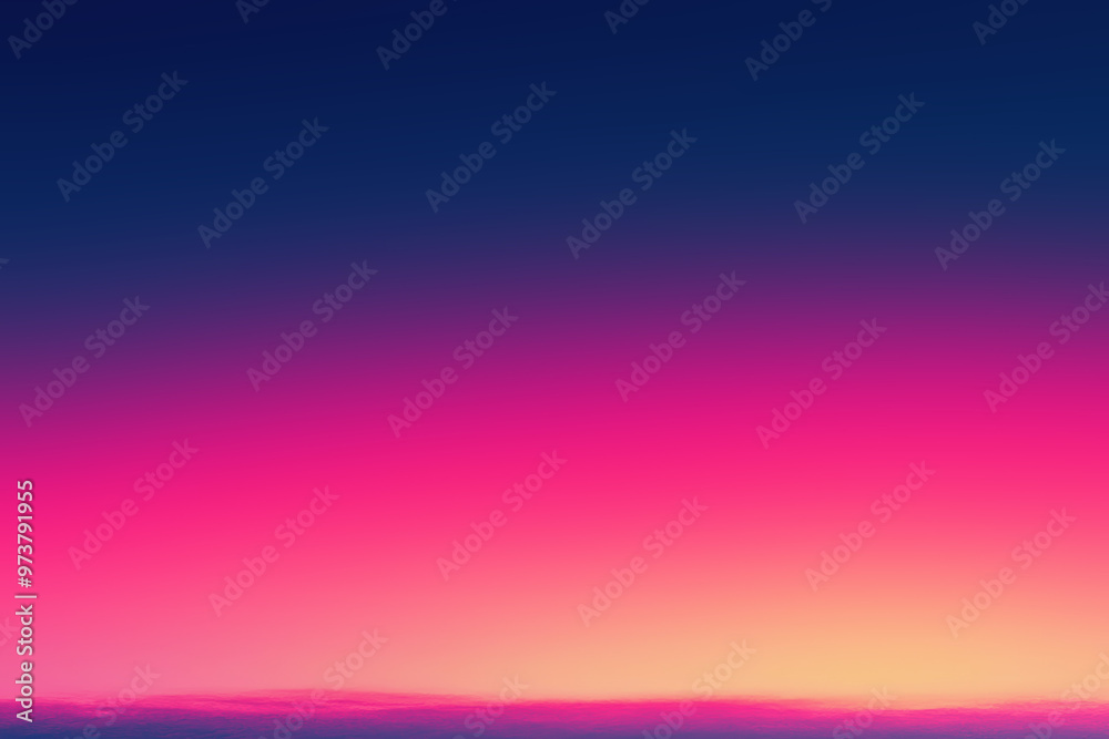 Naklejka premium Vibrant pink and yellow sunset fading into a deep blue sky