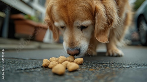 Happy Dog savoring a Nutritious Treat 
