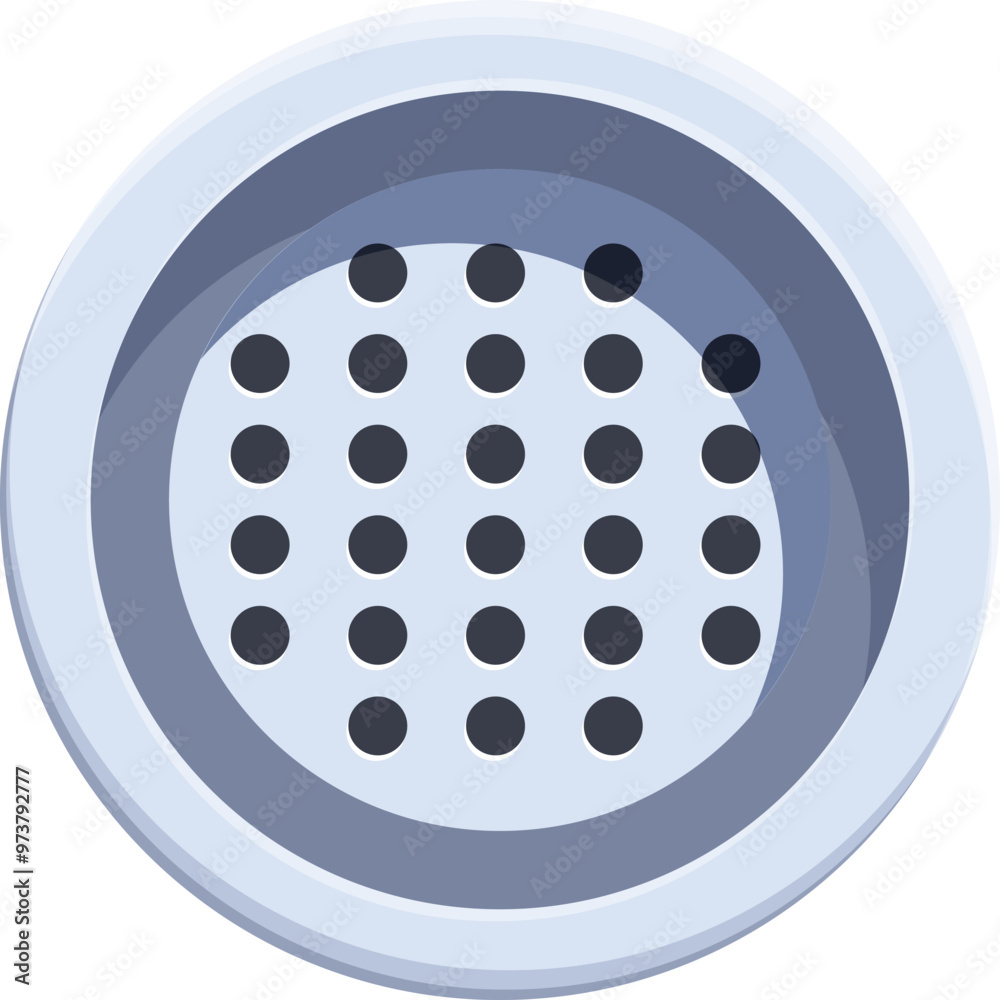 Round metal grater with many holes for grinding spices, top view Round metal grater with many holes for grinding spices, top view