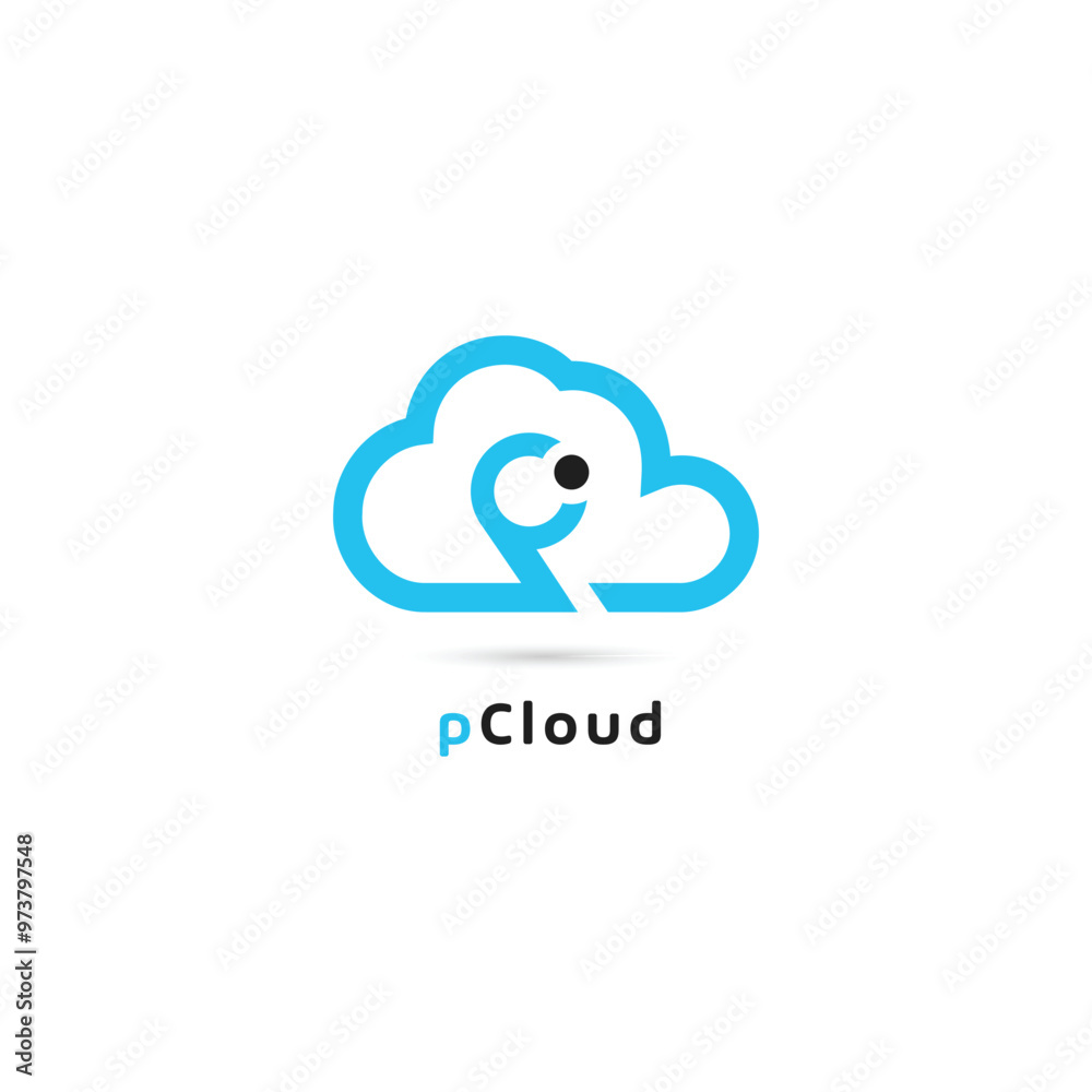 pCloud line icon vector. pCloud flat icon vector template. pCloud line icon vector. pCloud flat icon vector template.