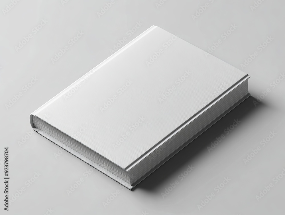 A white book on a gray surface A white book on a gray surface