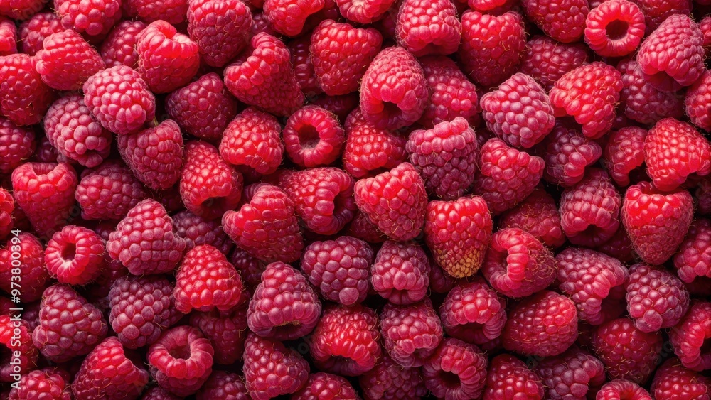 Raspberry berries texture background with many red-fruited raspberries mockup, raspberry, berries, texture, background, Rubus idaeus