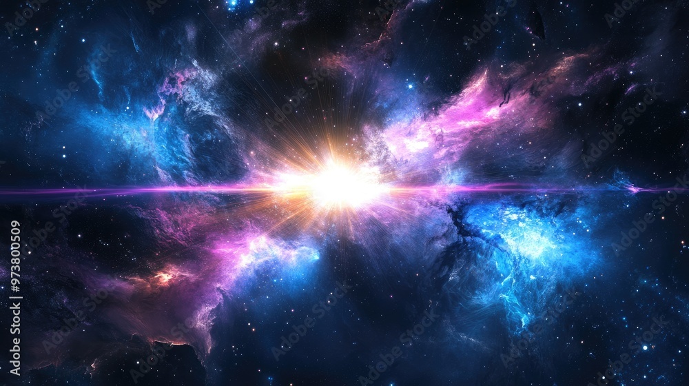 Cosmic Explosion: A Stellar Spectacle of Light and Color in the Vastness of Space Cosmic Explosion: A Stellar Spectacle of Light and Color in the Vastness of Space