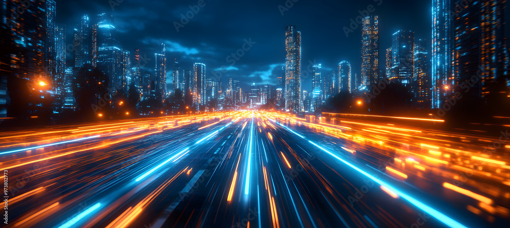 “A Dynamic Cityscape at Night with Streaks of Light”
“A Dynamic Cityscape at Night with Streaks of Light”