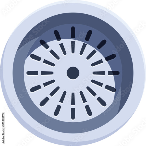 Modern round sink drain is protecting the pipe system from clogging